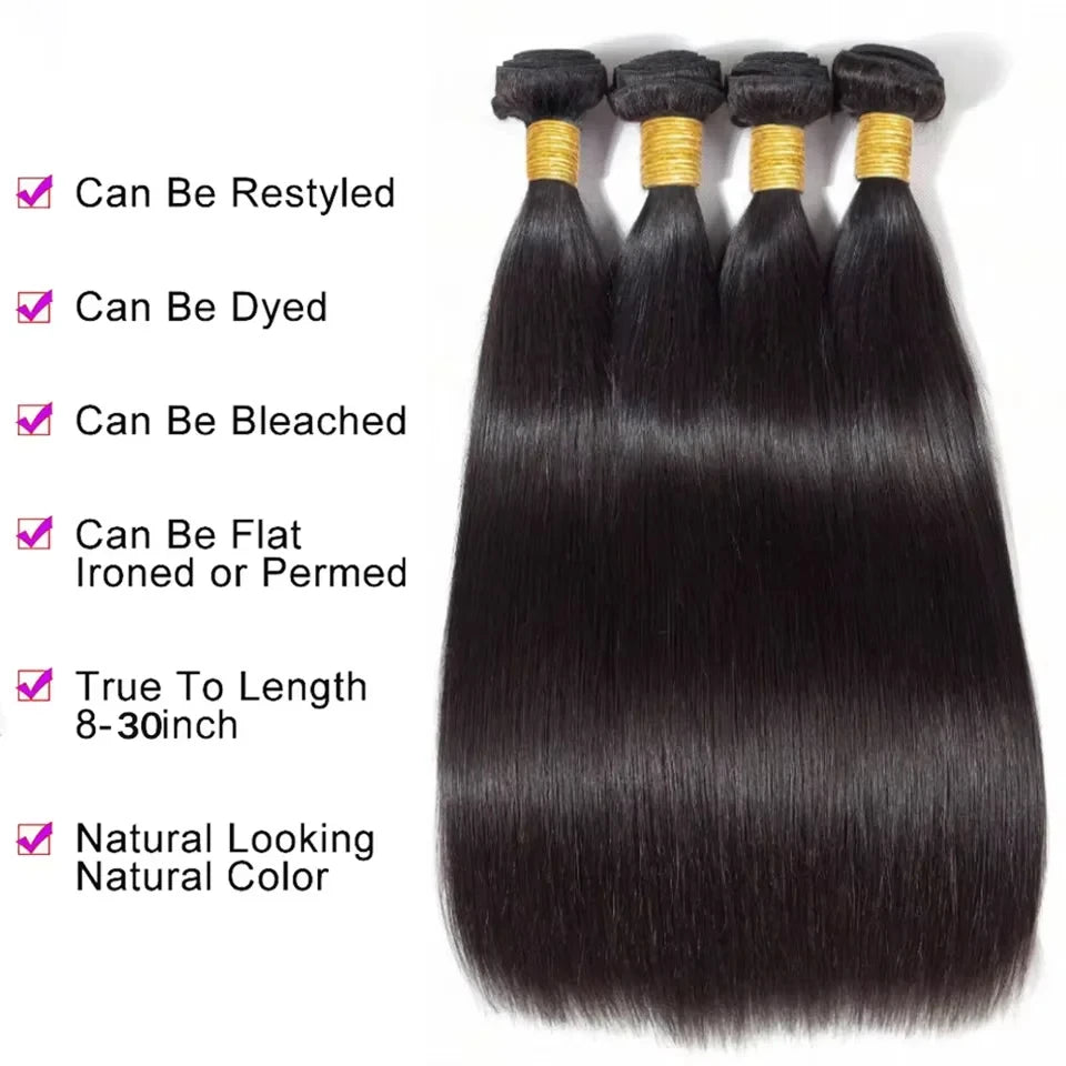 Straight Bundles 100% Human Hair Brazilian Virgin Hair