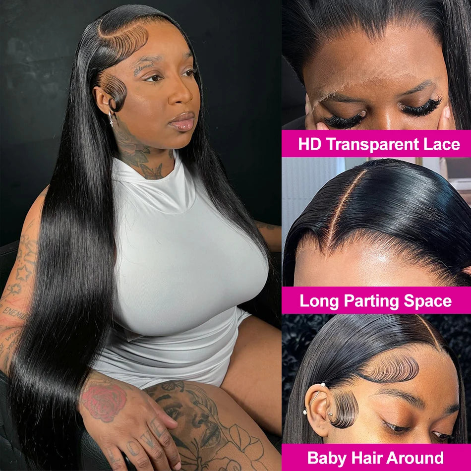 Bone Straight Lace Frontal Wig Glueless Invisi-Drawstring