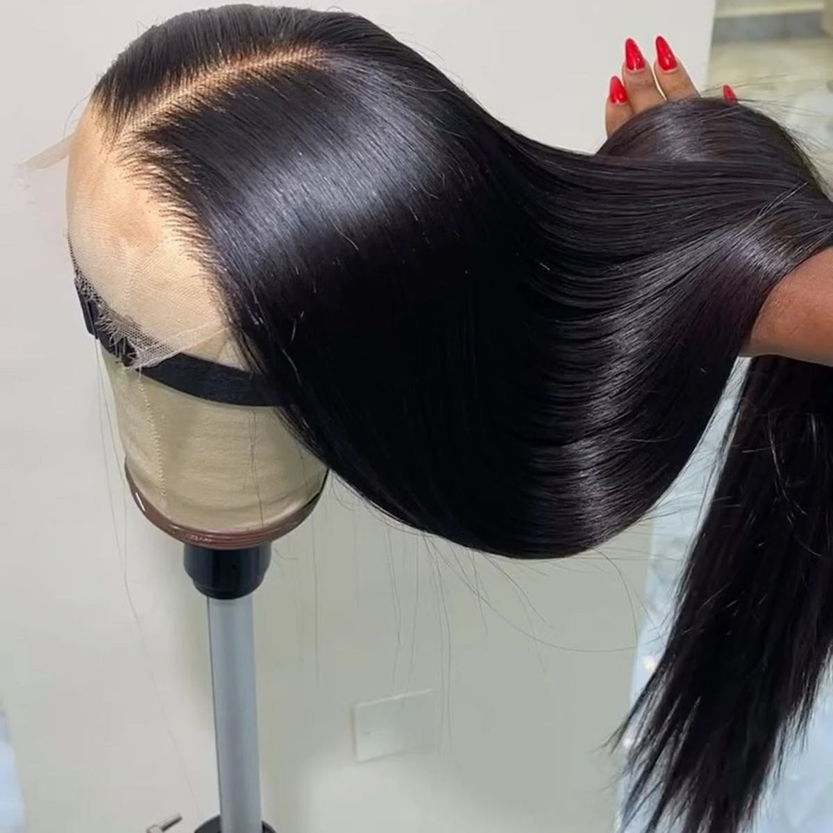 Bone Straight Lace Frontal Wig Glueless Invisi-Drawstring