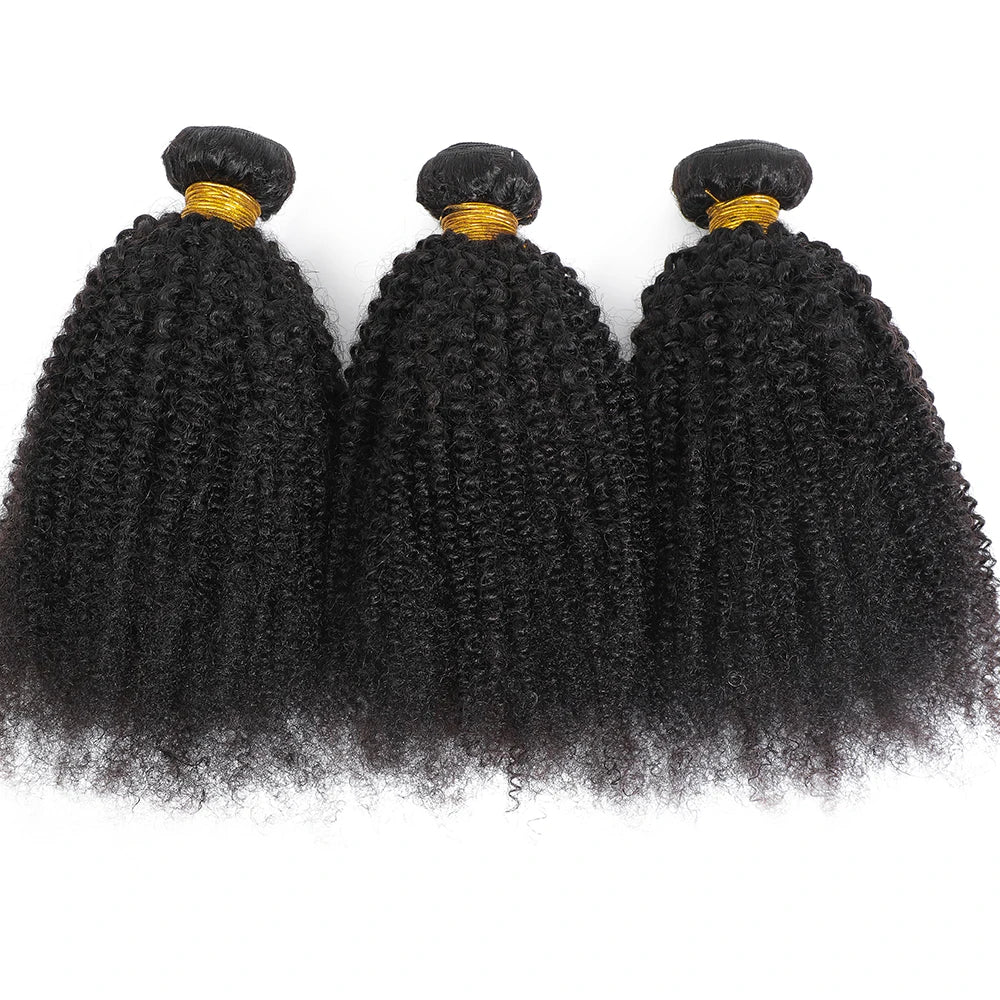 Raw Indian Afro Kinky Curly Human Hair Bundles 4B 4C Natural Virgin Curly 100%