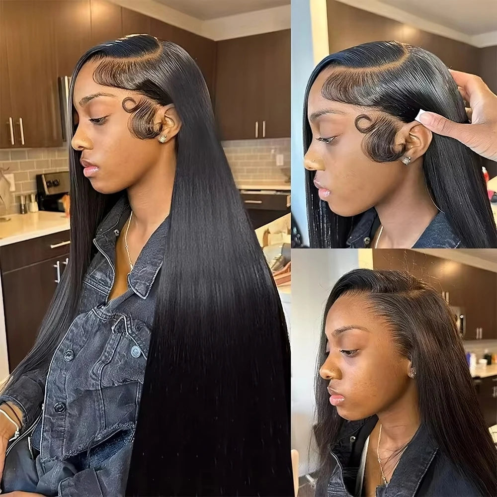 Bone Straight Lace Frontal Wig Glueless Invisi-Drawstring