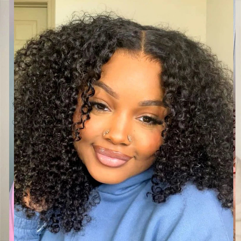 Raw Indian Afro Kinky Curly Human Hair Bundles 4B 4C Natural Virgin Curly 100%